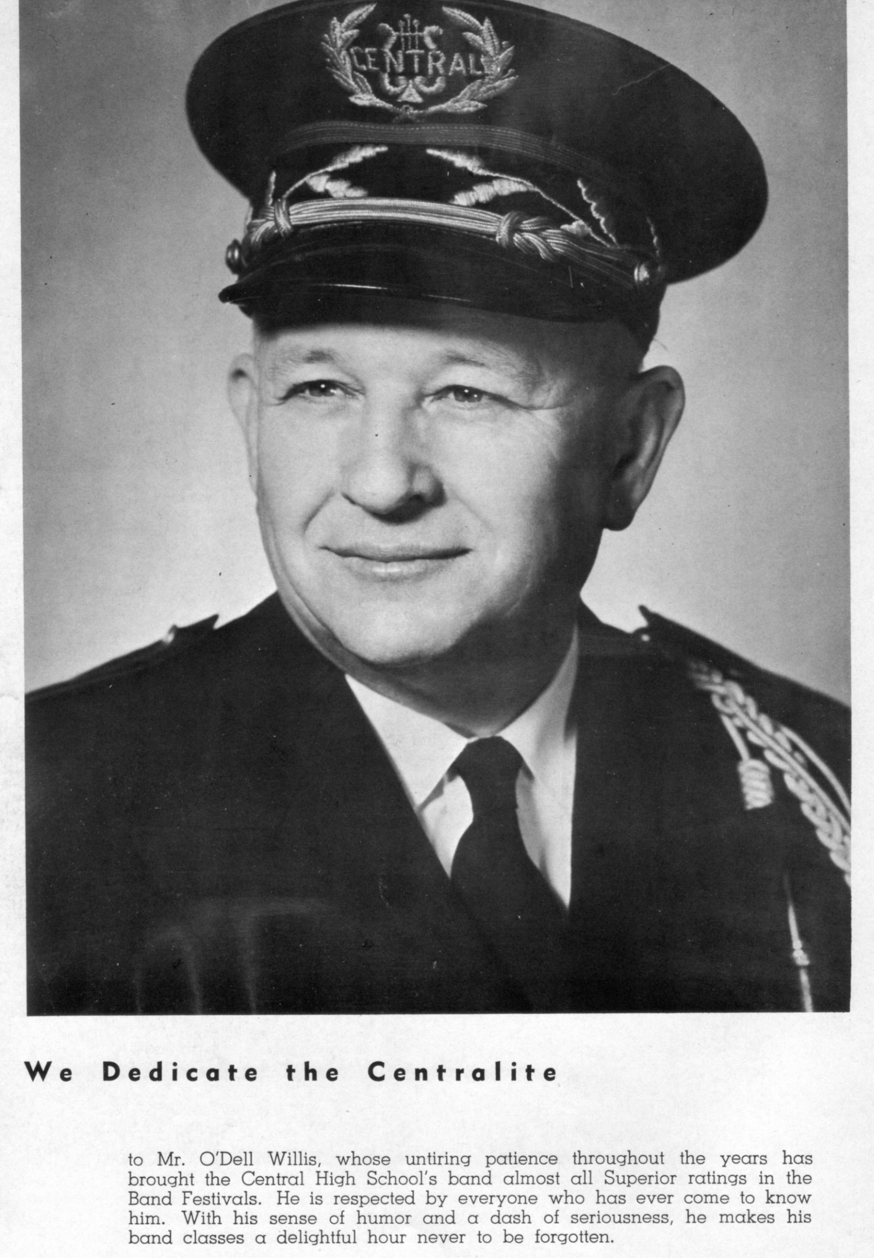 1955-56 Central High School Band dedication ceremony