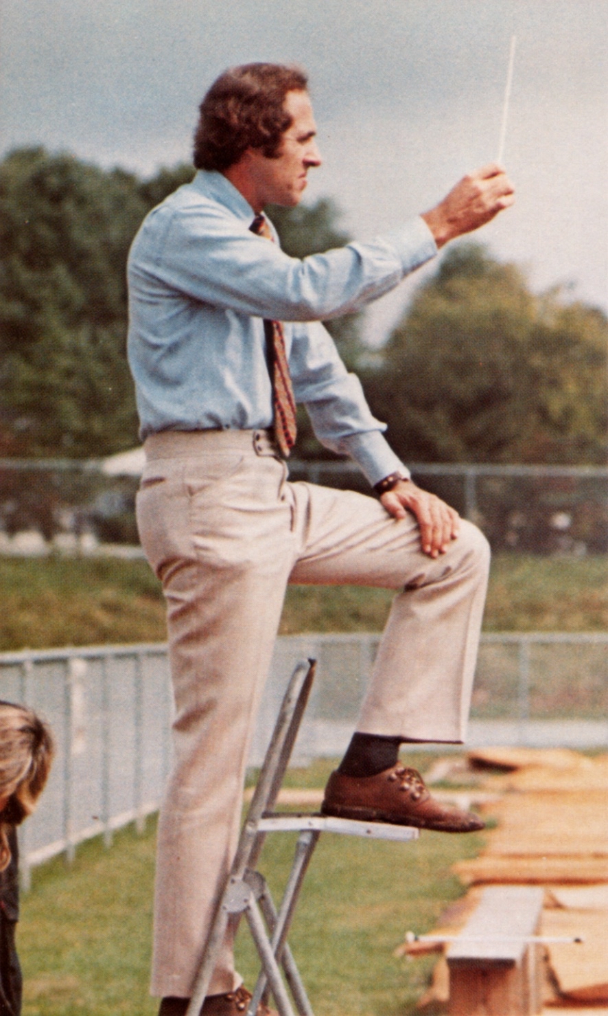 Norman Woodall, director of Central High School Band 1971-1999, portrait photograph 1972-73