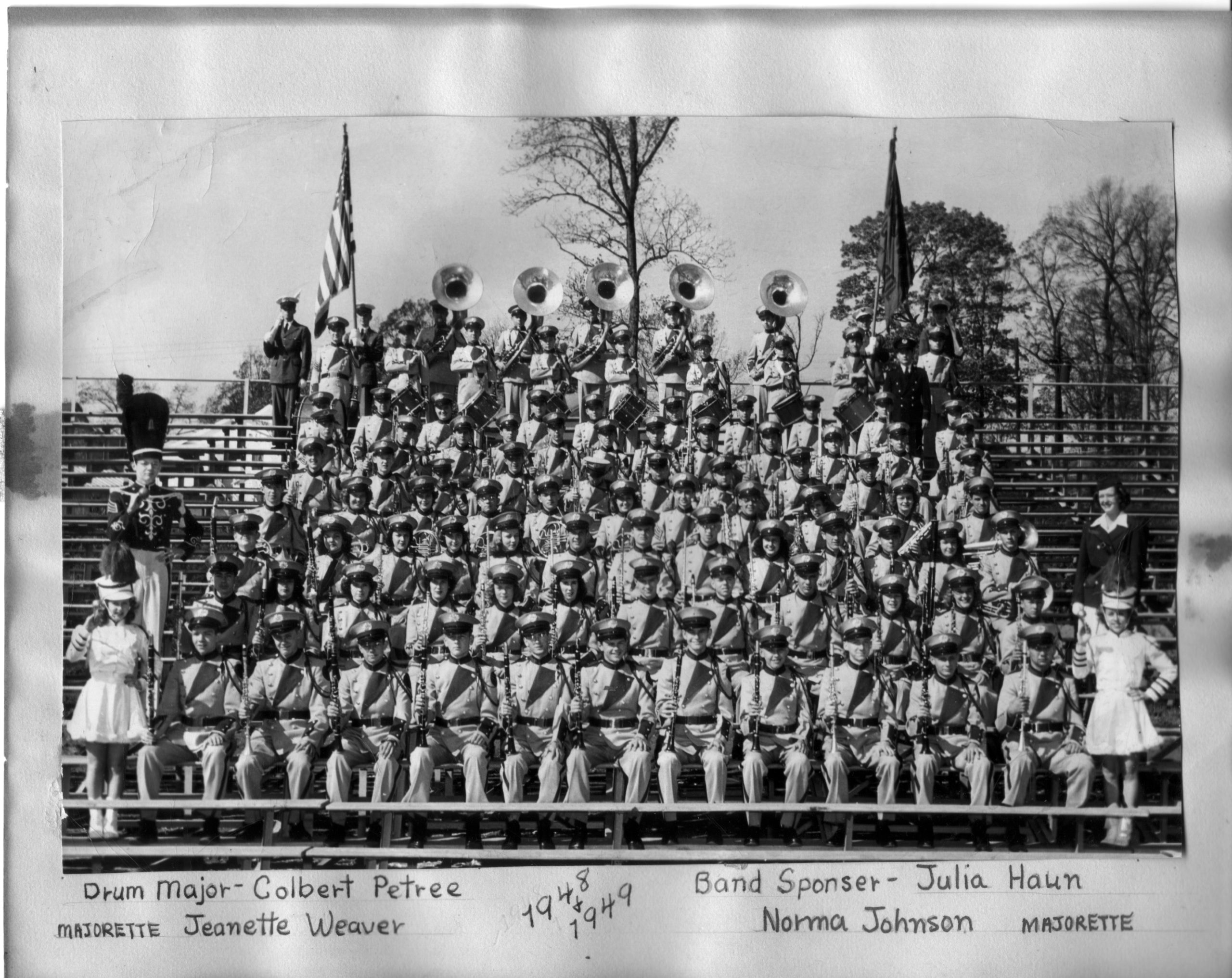 1948-49 Central High School Band at Petree Stadium